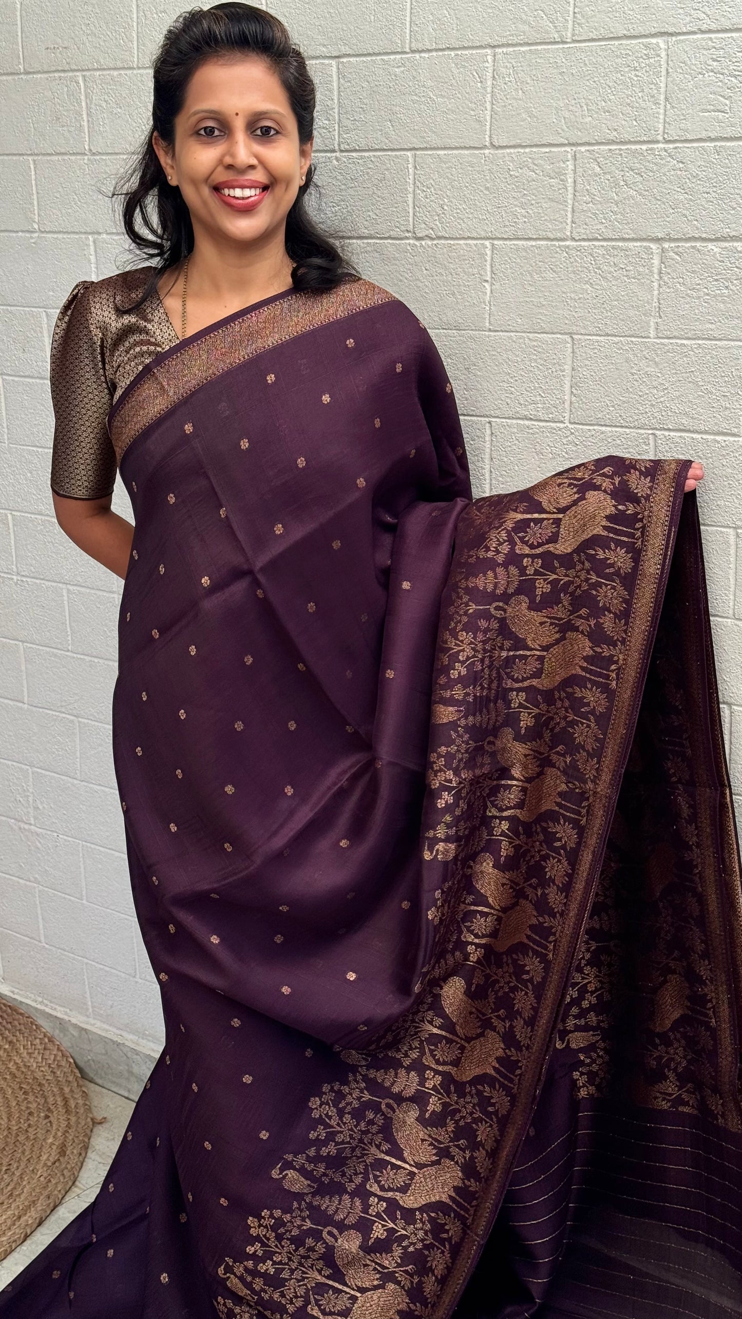 Moonga Tussar Flamingo