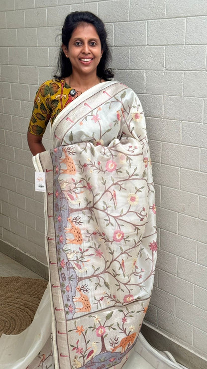 Tissue Embroidered Saree