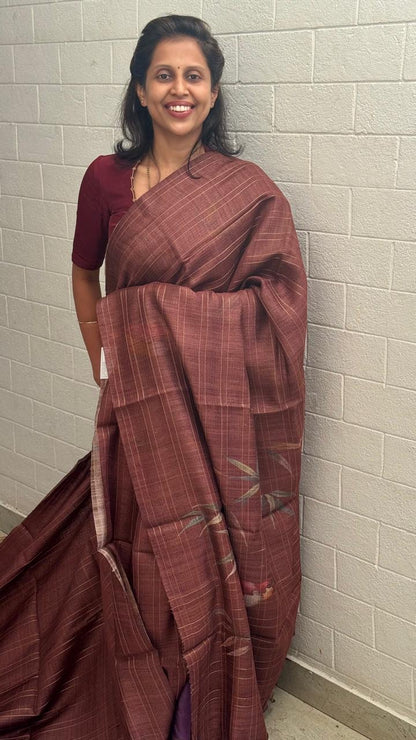 Pure Tussar Printed Saree