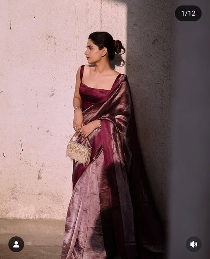 Pure Chanderi Stripe Saree