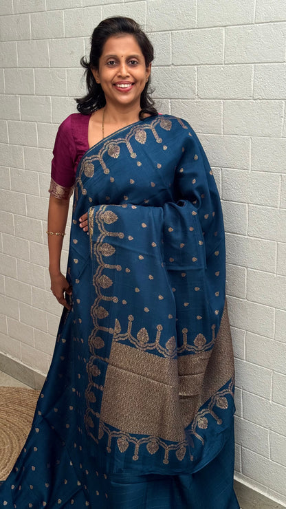 Moonga Tussar Antique Saree