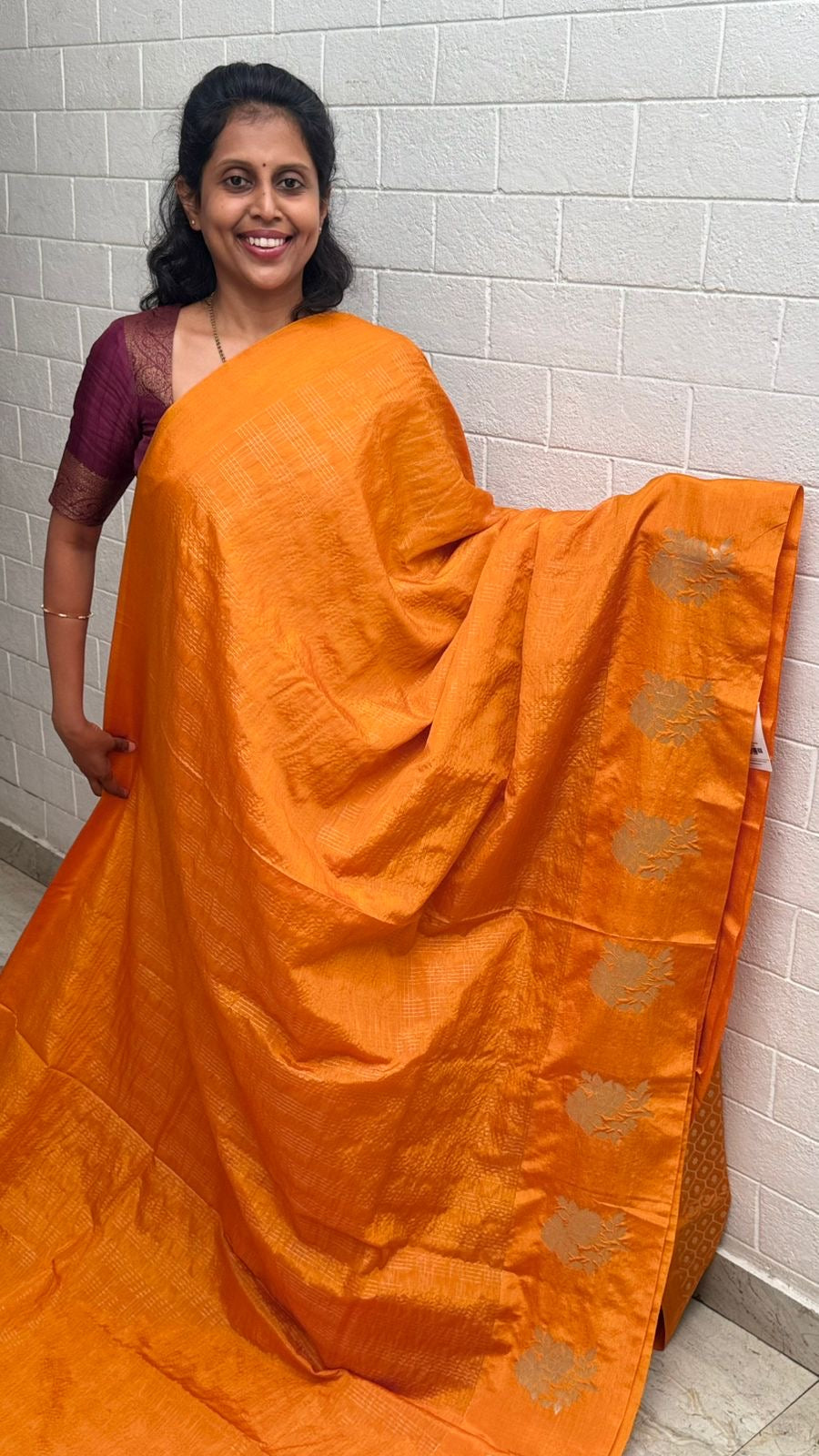 Georgette Checks Crush Saree
