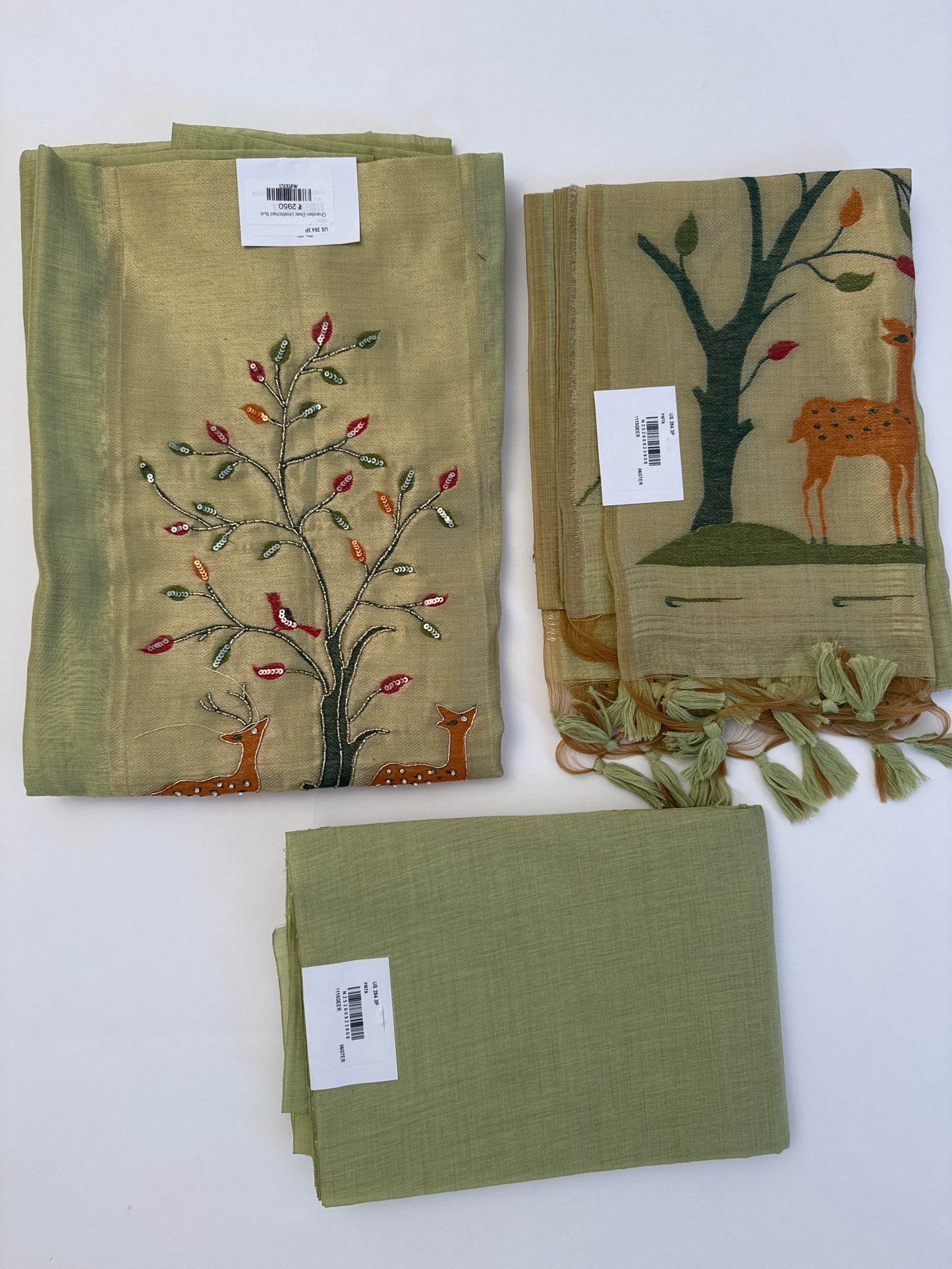 Chanderi Deer Unstitched Suit
