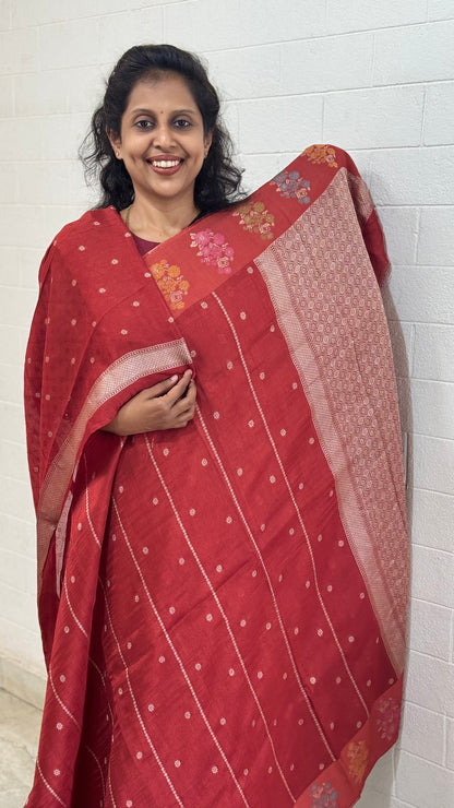 Moonga Tussar Silk Border