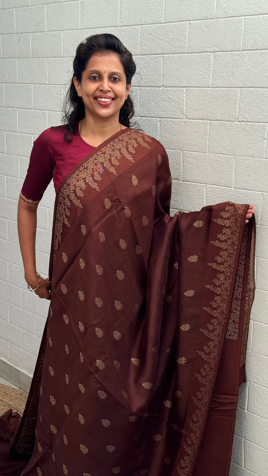 Moonga Tussar Antique Saree
