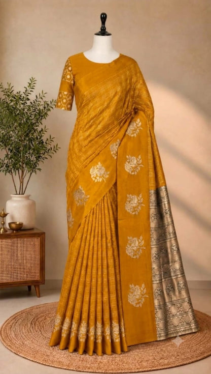 Georgette Checks Crush Saree