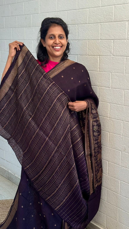 Moonga Tussar Flamingo Saree
