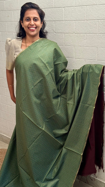 Chanderi Checkered Saree