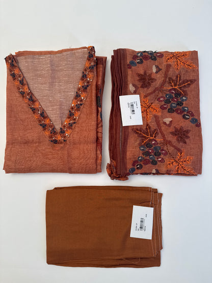 Chanderi Kantha Unstitched Suit