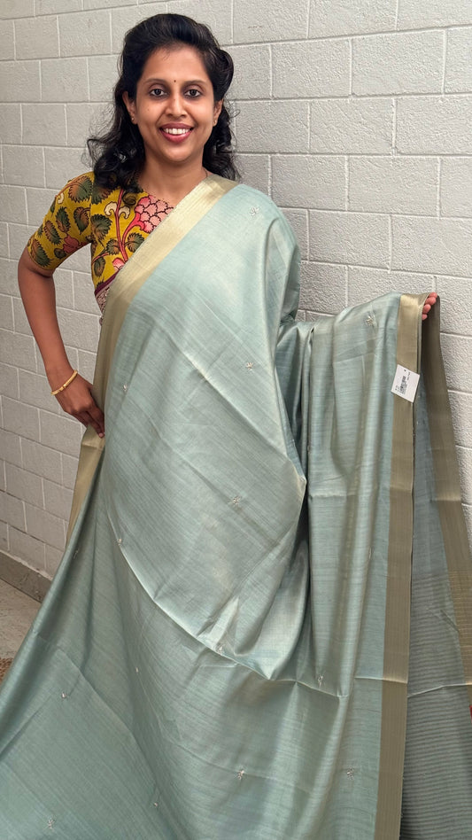 Tussar Silk Embroidered