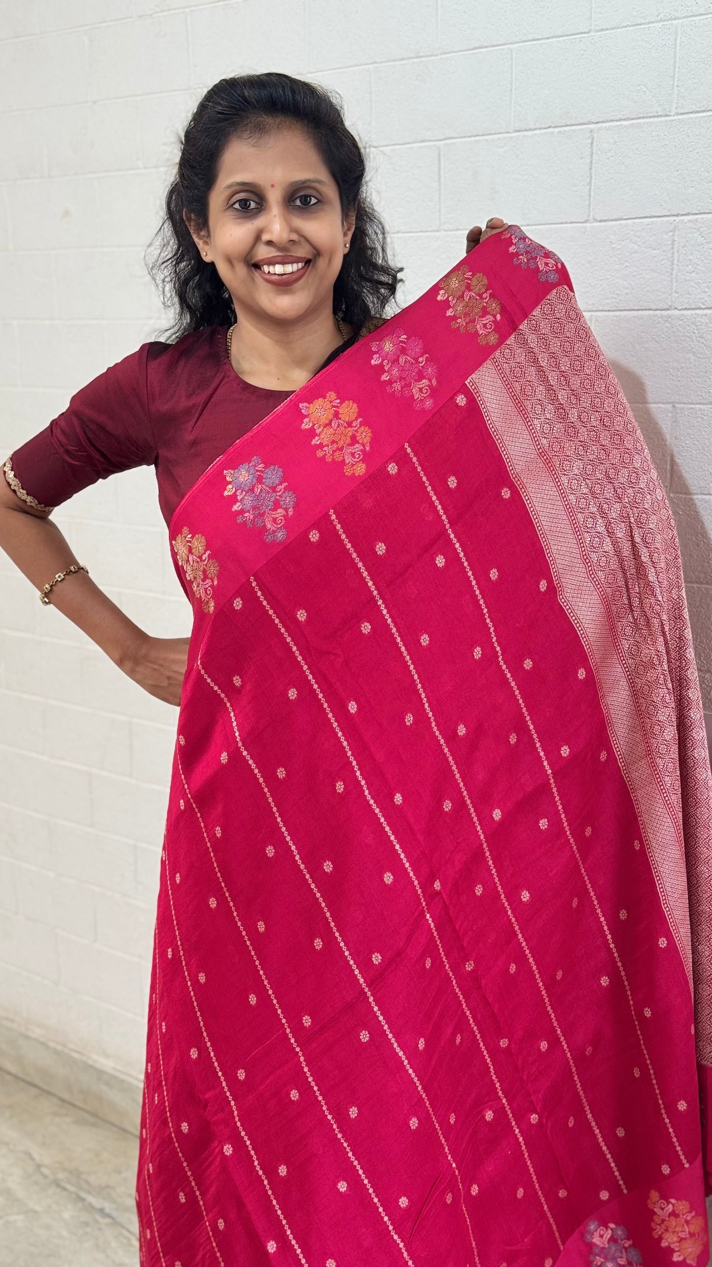 Moonga Tussar Silk Border