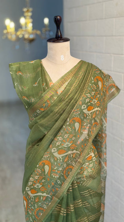 Organza Kalamkari Saree