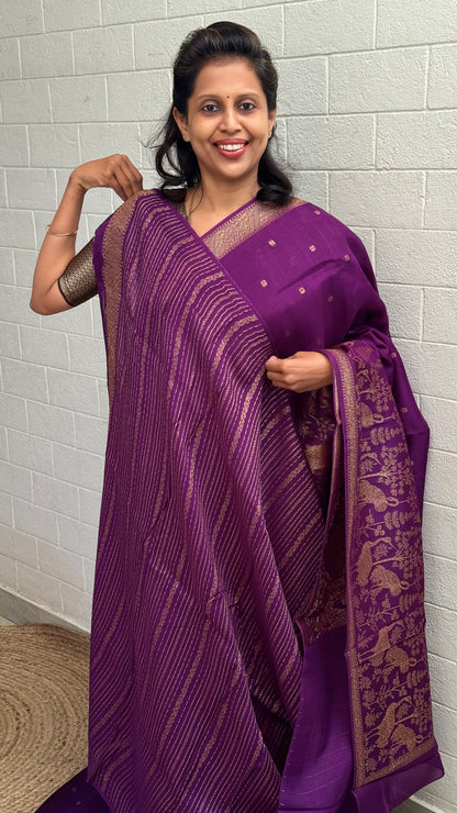 Moonga Tussar Flamingo