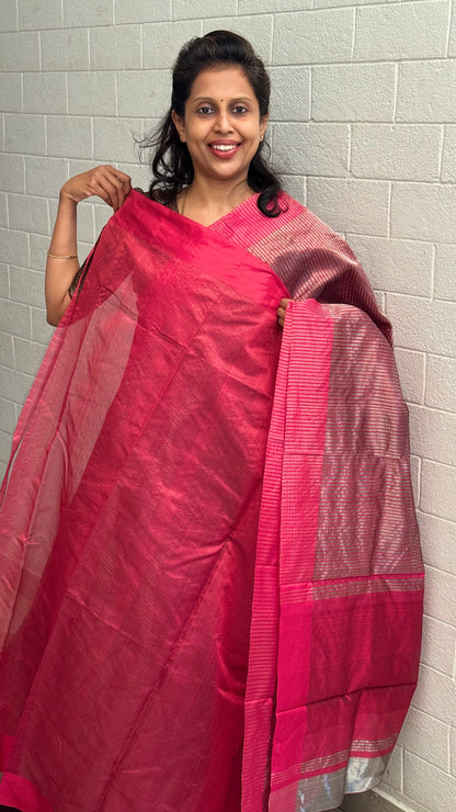 Pure Chanderi Stripe Saree