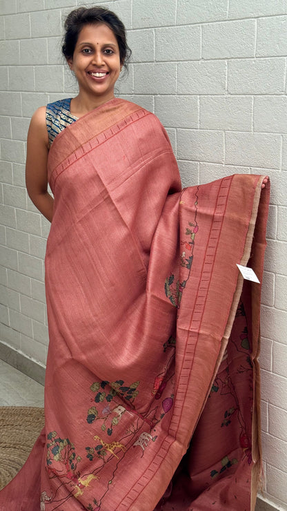 Pure Tussar Paithani Border Saree