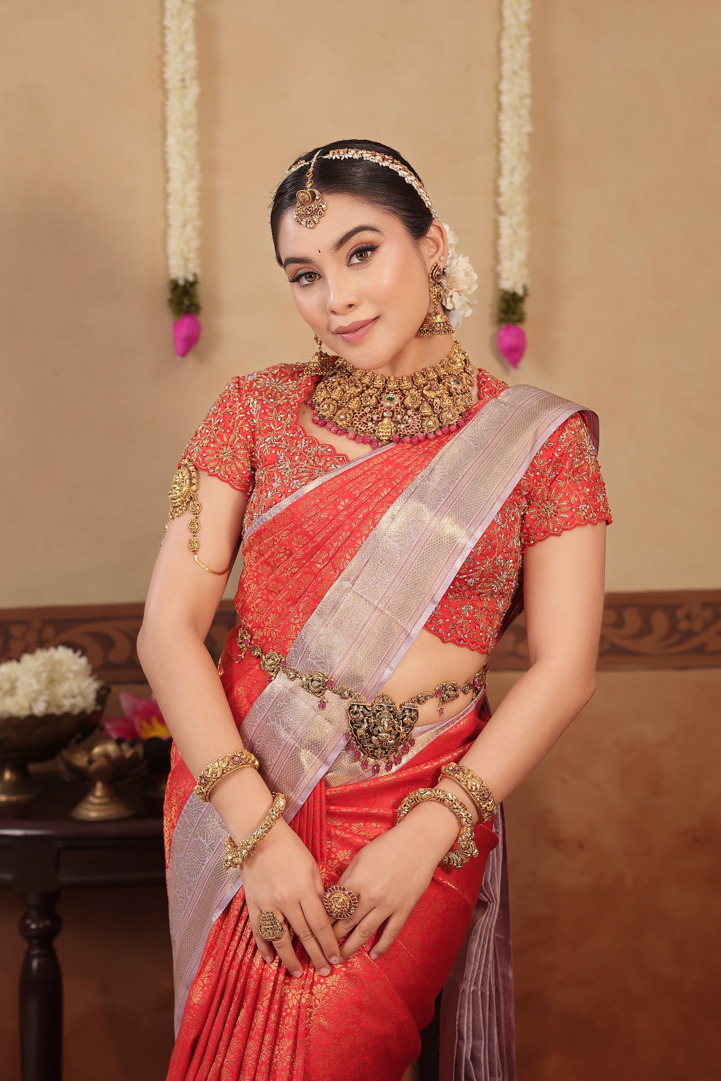 Red Lavender Kanjivaram