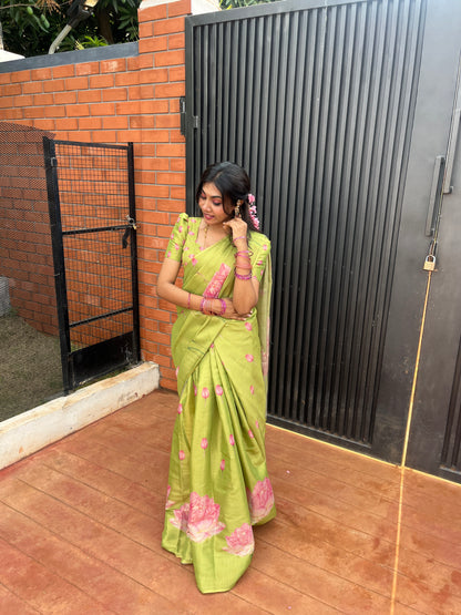 Pavi Tissue Linen Saree