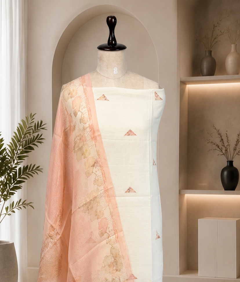 Organza Silk Unstitched Suit
