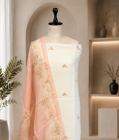 Organza Silk Unstitched Suit