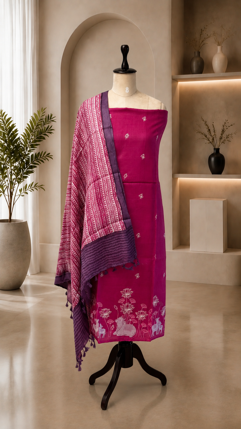 Tussar Silk Unstitched Suit