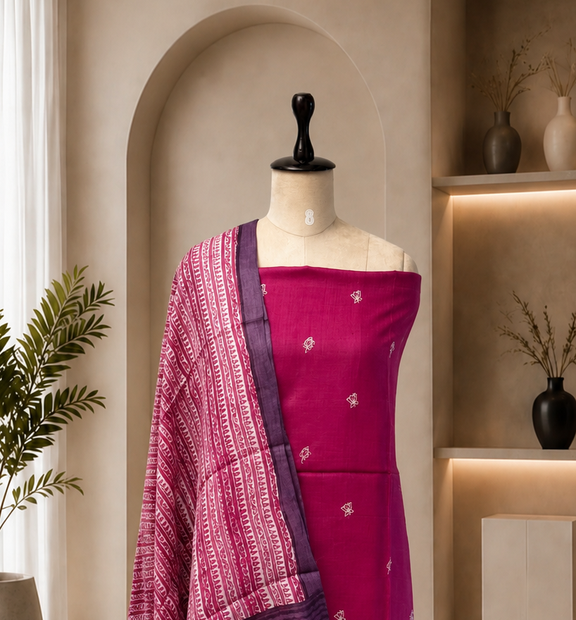 Tussar Silk Unstitched Suit