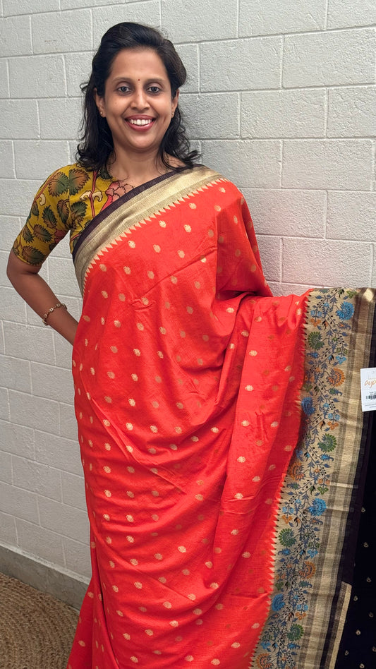 Soft Tussar Paithani Saree