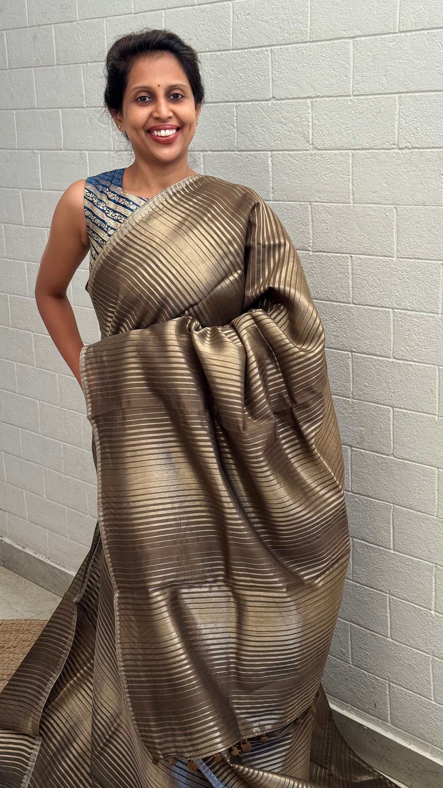 Pure Chanderi Line Saree