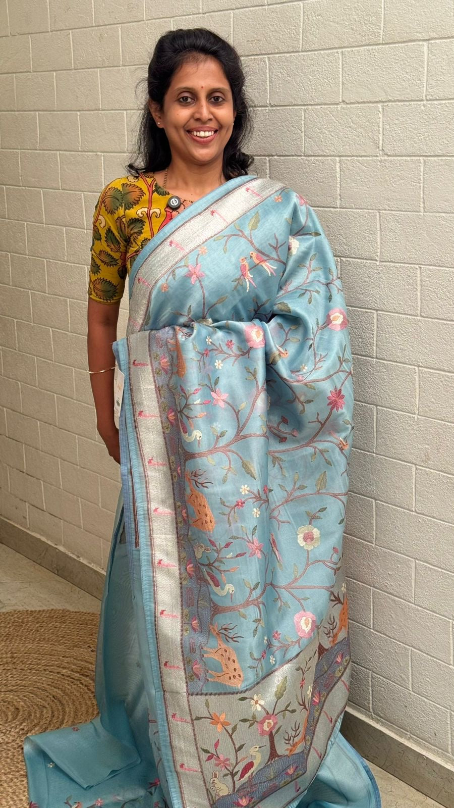 Tissue Embroidered Saree