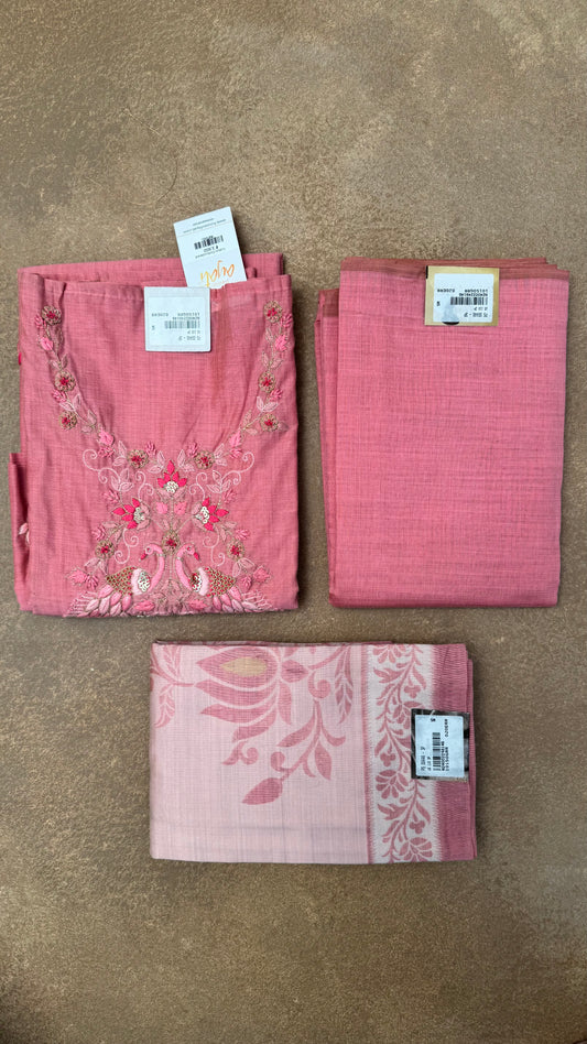 Cotton Embrodiered Unstitched Suit