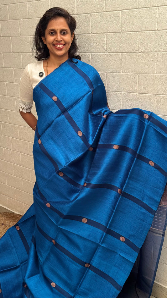 Pure Raw Silk Organza Fusion Saree