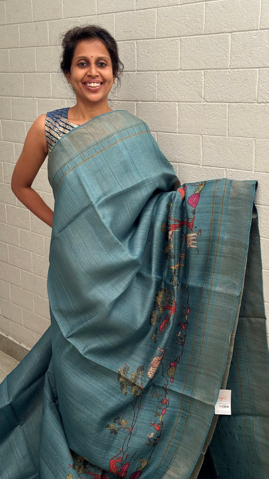 Pure Tussar Paithani Border Saree