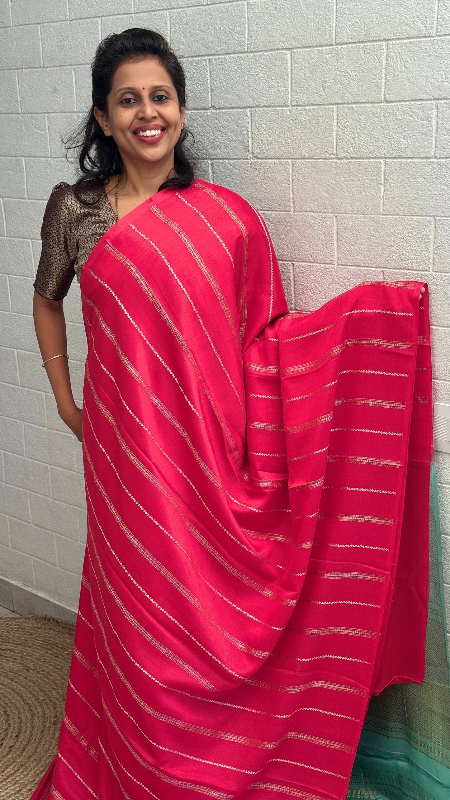 Pure Crepe Stripe Saree