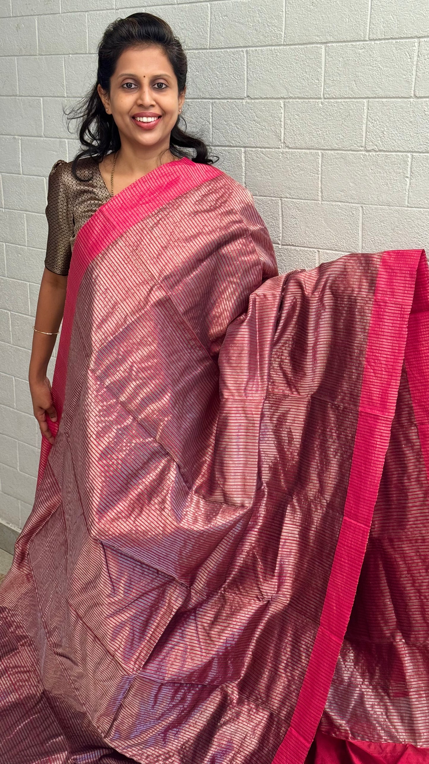 Pure Chanderi Stripe Saree