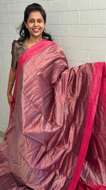 Pure Chanderi Stripe Saree