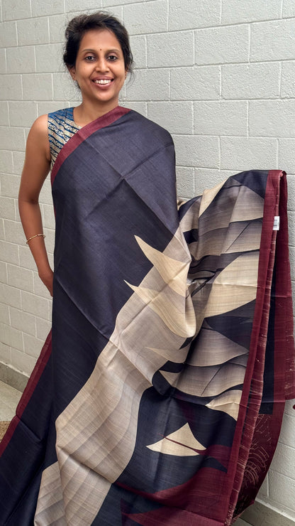 Pure Tussar Print Saree