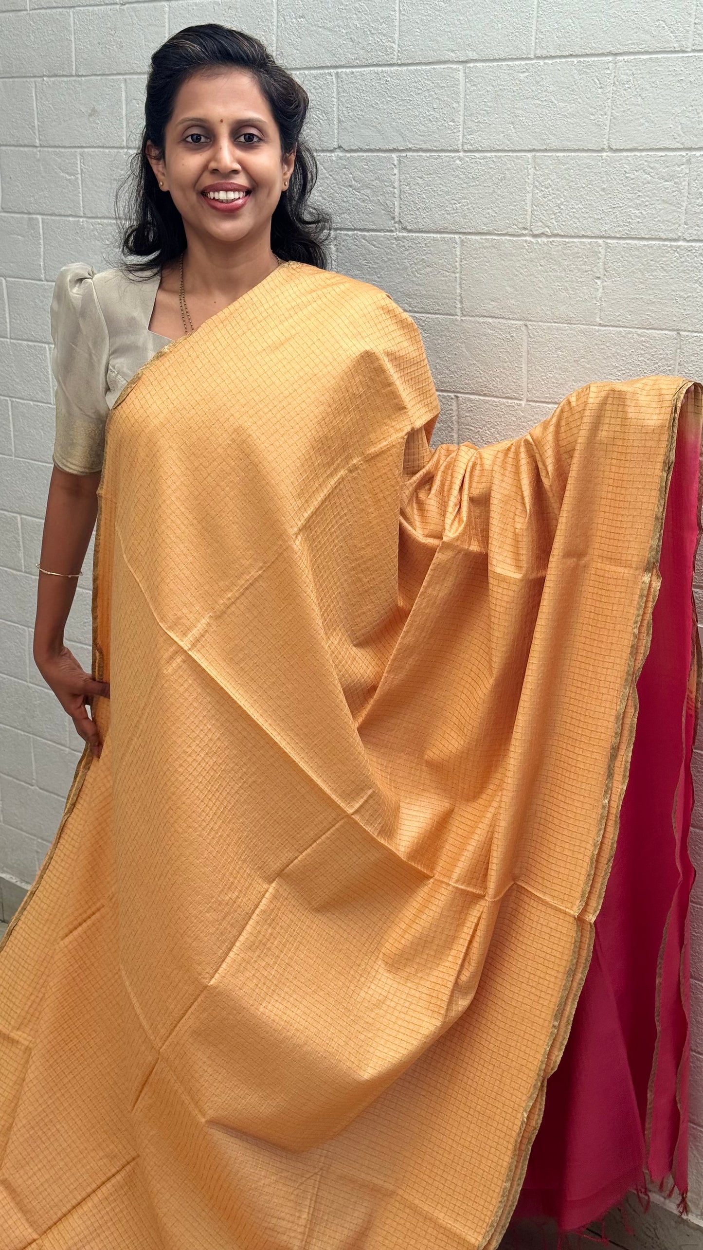 Chanderi Checkered Saree