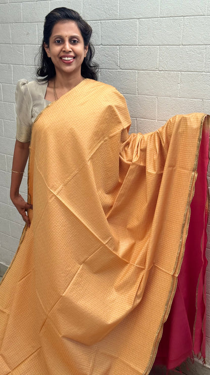 Chanderi Checkered Saree