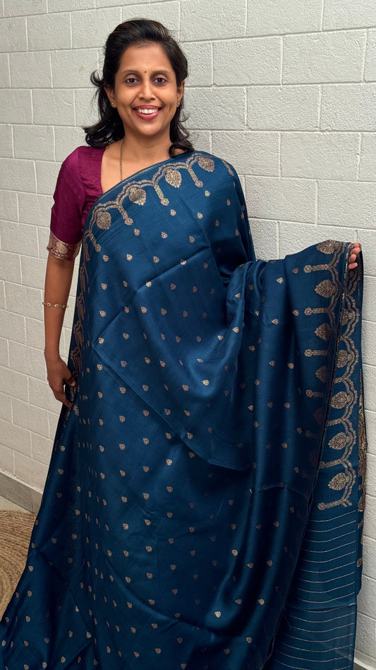 Moonga Tussar Antique Saree