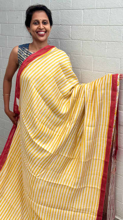 Pure Chanderi Handblock Saree