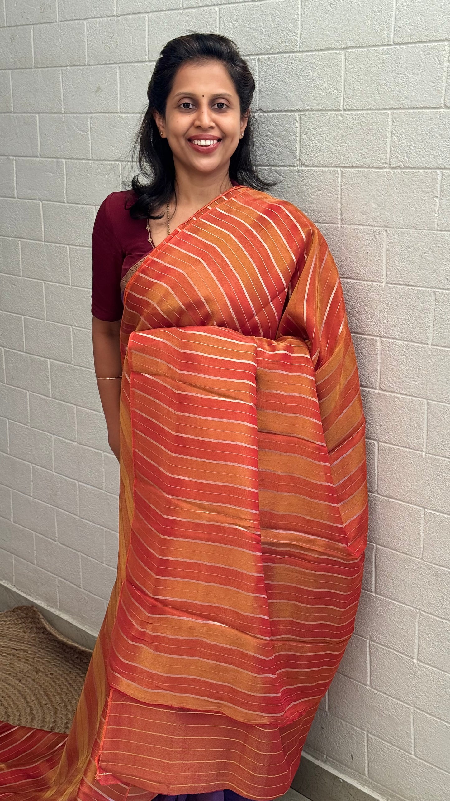 Tissue Vertical Line Saree