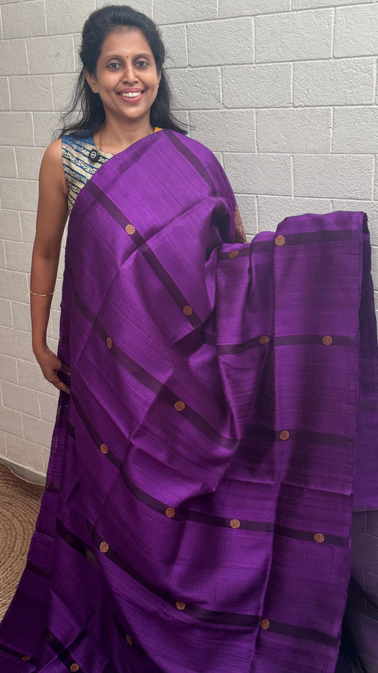 Pure Raw Silk Organza Fusion Saree