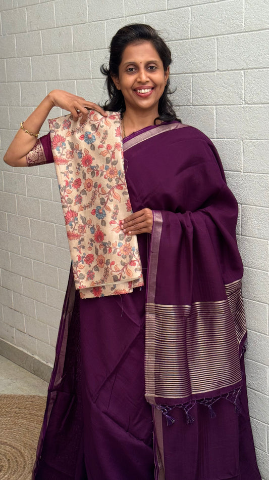 Matka Saree Printed Blouse