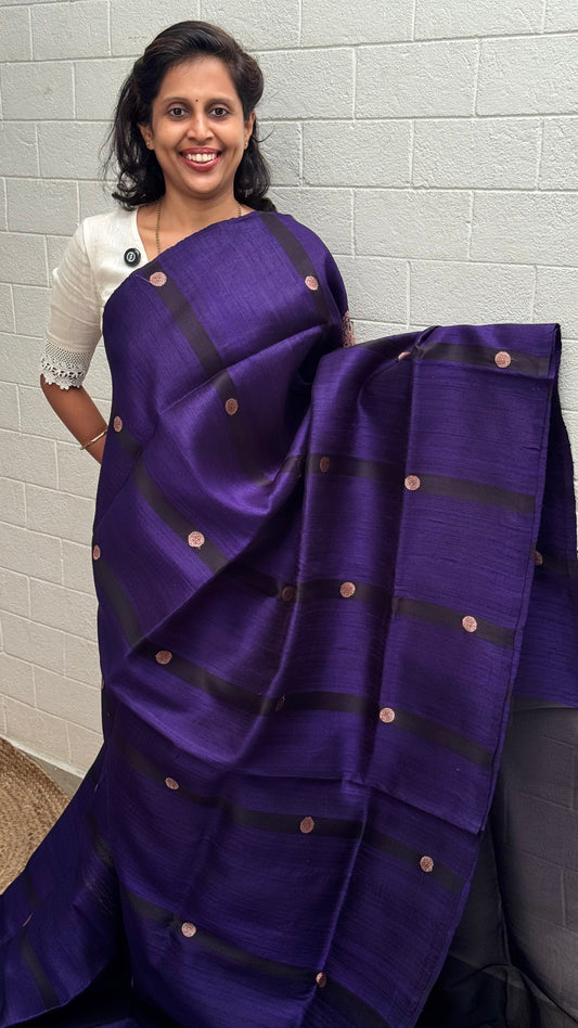 Pure Raw Silk Organza Fusion Saree