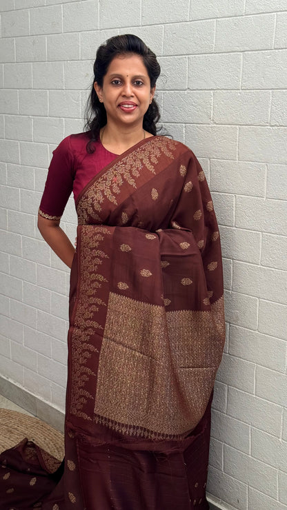 Moonga Tussar Antique Saree