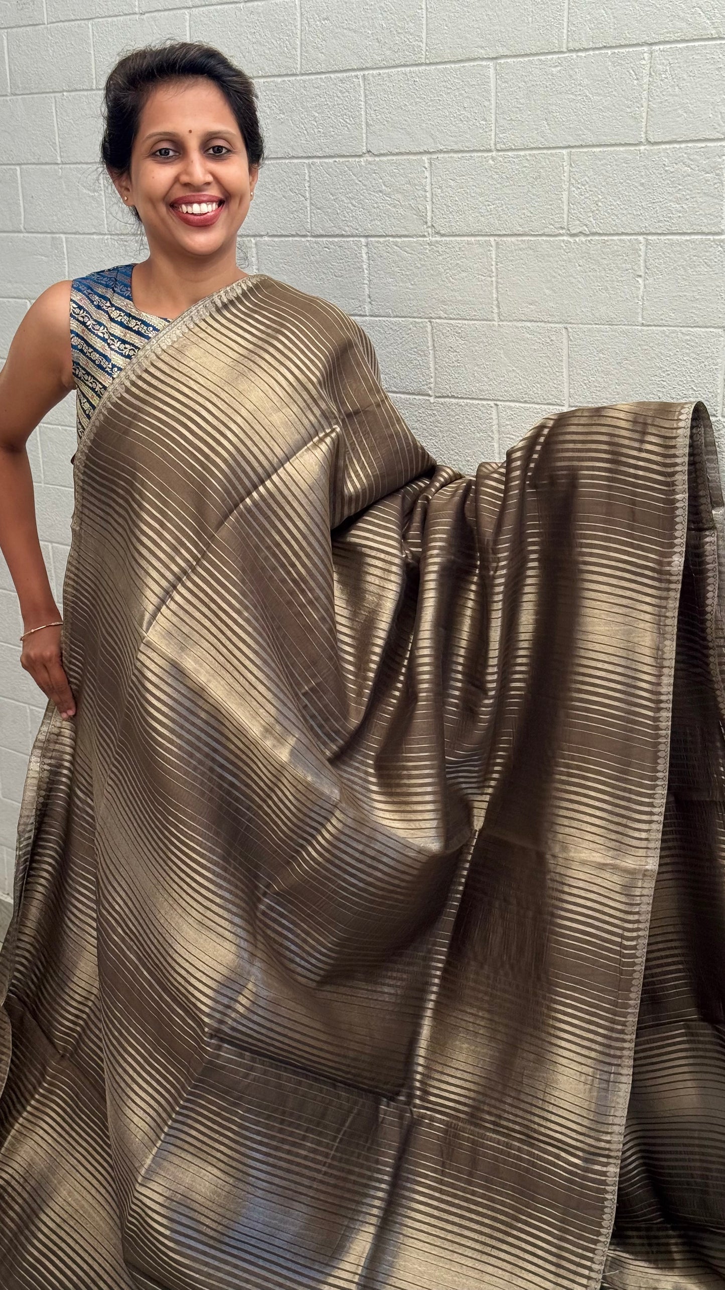 Pure Chanderi Line Saree