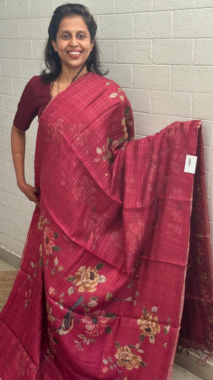 Pure Tussar Printed Saree