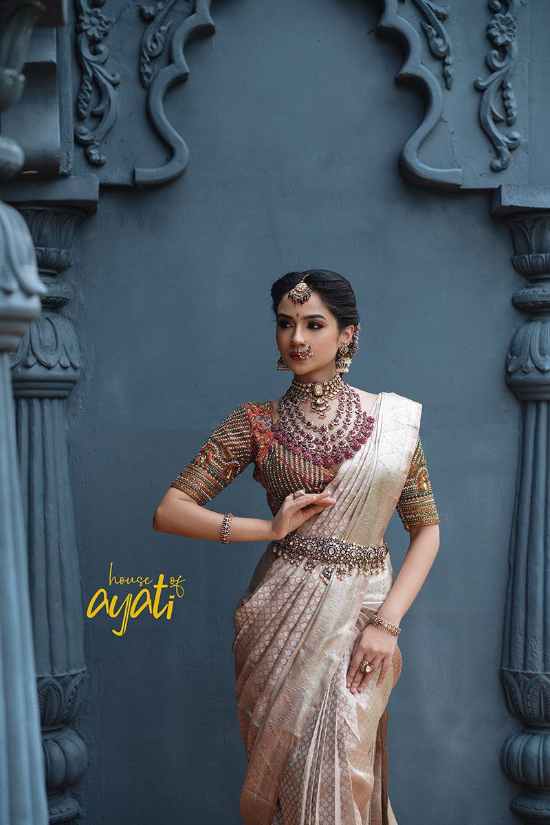 Pastel Silver Woven Kanjivaram