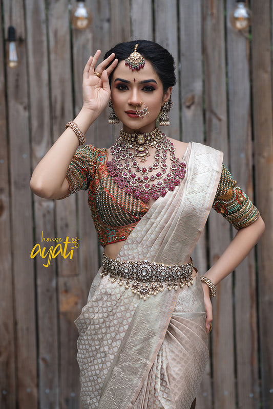 Pastel Silver Woven Kanjivaram