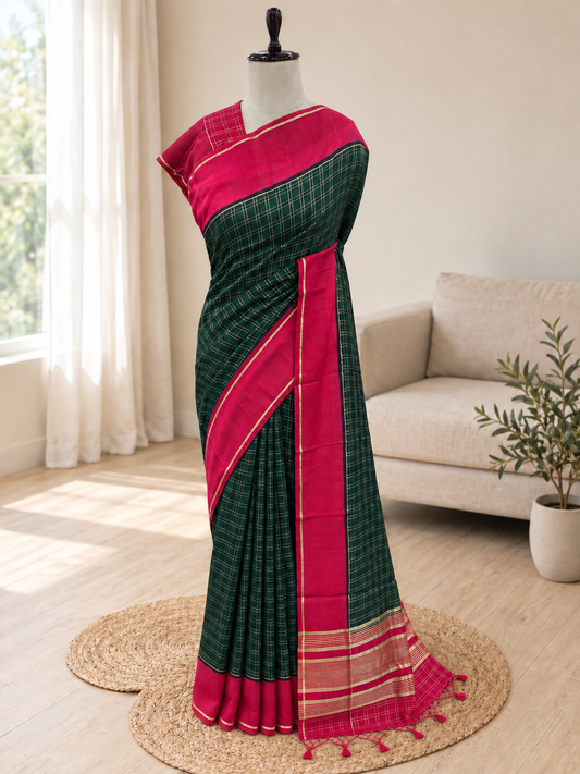 Assam Silk Checks Saree