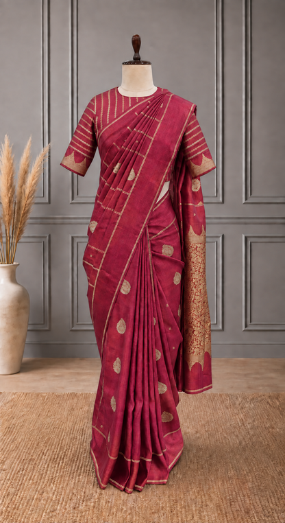 Blended Raw Mango Khatan Silk Saree